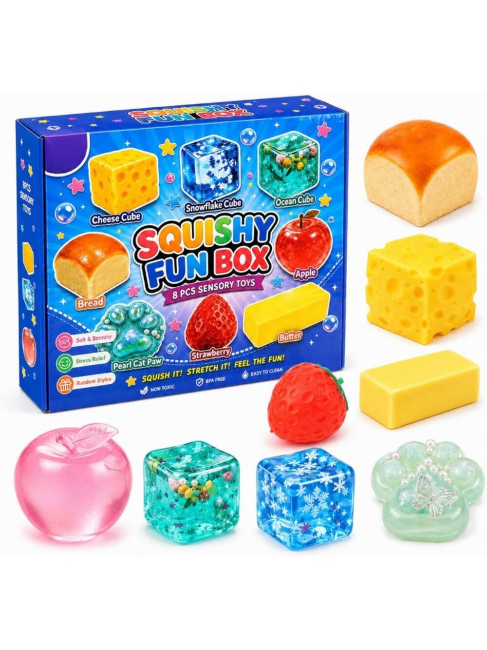 8PC Squishy Mystery Box Set - Creative Slow Rise Stress Relief Toys & Party